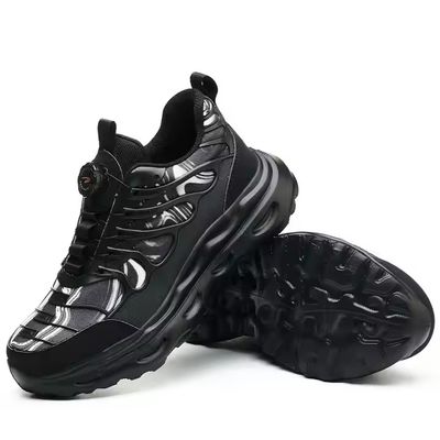 खरीदें Black BOA Rotating Button Work Shoes Flying Knit TPU Safety Shoes Kevlar Anti-stab EVA Sole Work Shoes online manufacture