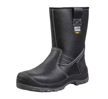 खरीदें OEM High Top Genuine Leather Work Shoes Steel Plate Safety Boots Genuine Leather Security Work Boots Pu Injection Sole online manufacture