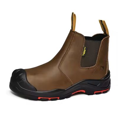 खरीदें OEM Brown Genuine Leather Work Shoes Insulation Safety Shoes Kevlar Safety Boots Security Work Booots Pu+rubber Sole online manufacture