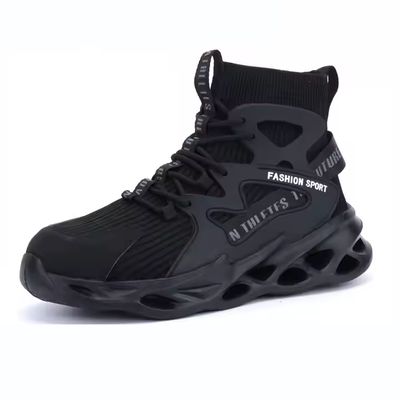 खरीदें OEM Black TPU+Flying Knit Safety Boots Security Work Boots Steel Toe Kevlar Safety Shoes EVA Sole Work Shoes online manufacture