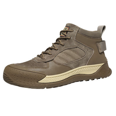 खरीदें Beige Suede Industrial Safety Shoes Khaki Anti-smashing Steel Toe Work Shoes Bulletproof Kevlar Mid Sole Rubber Sole online manufacture